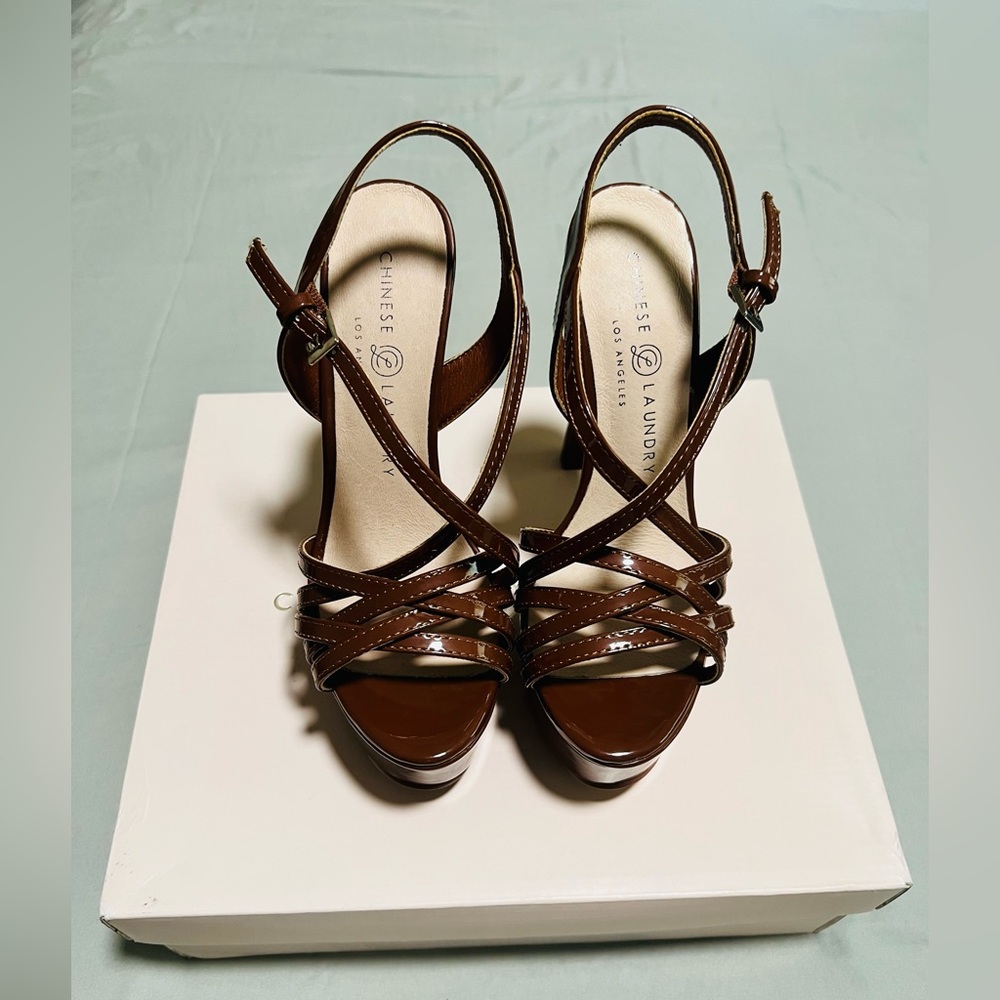Chinese Laundry Brown Patent Leather Heels